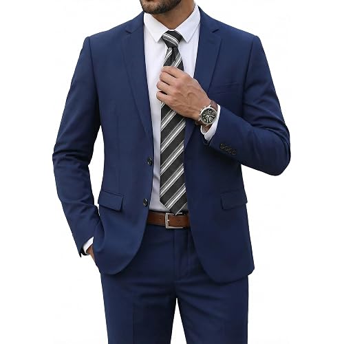 COOFANDY Men's 2 Piece Suits Classic Fit 2 Button Dress Suits Tuxedo Jacket Blazer for Wedding Business Dinner Prom