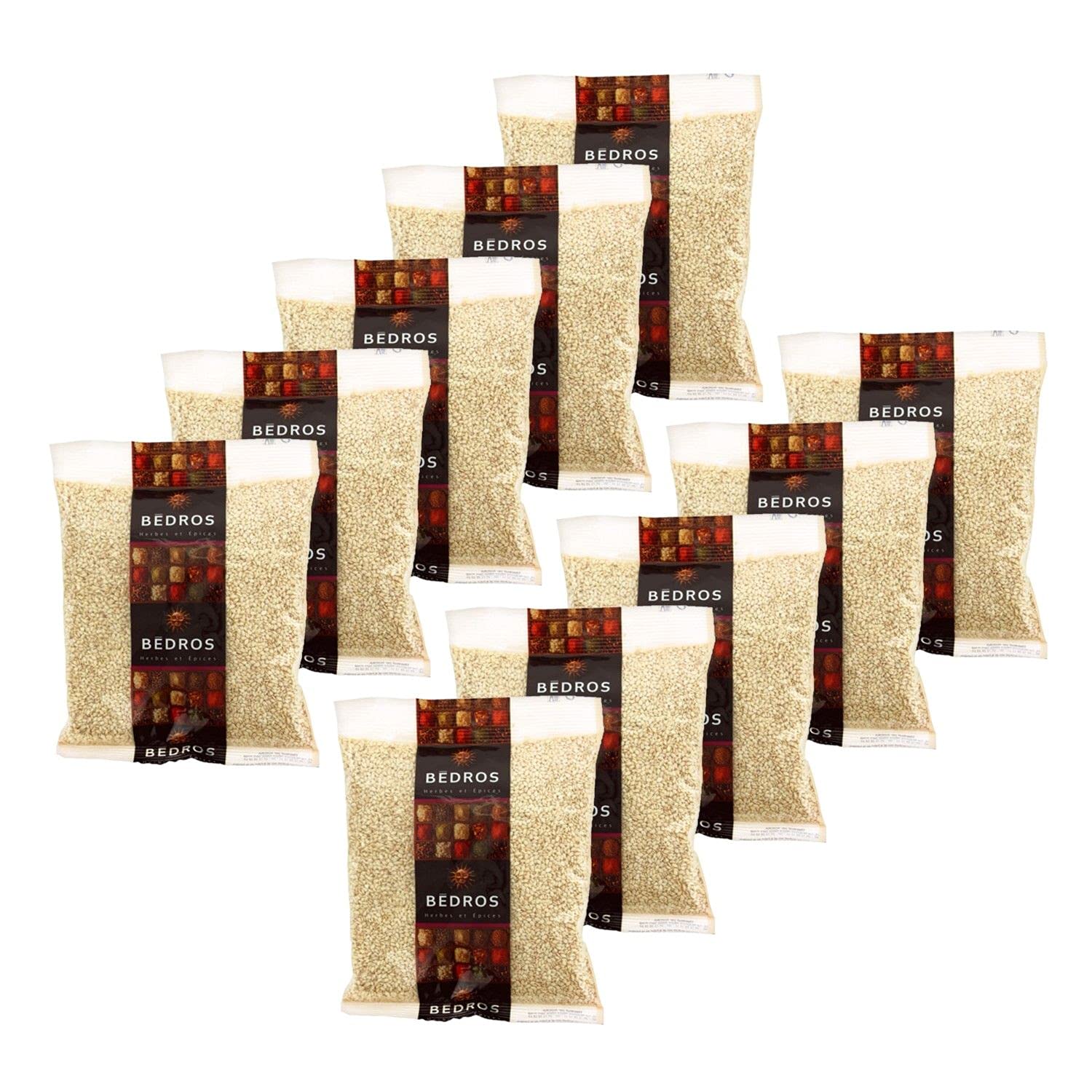 Lote de 10 semillas de sésamo blanco – Bedros – Bolsa de 250 g