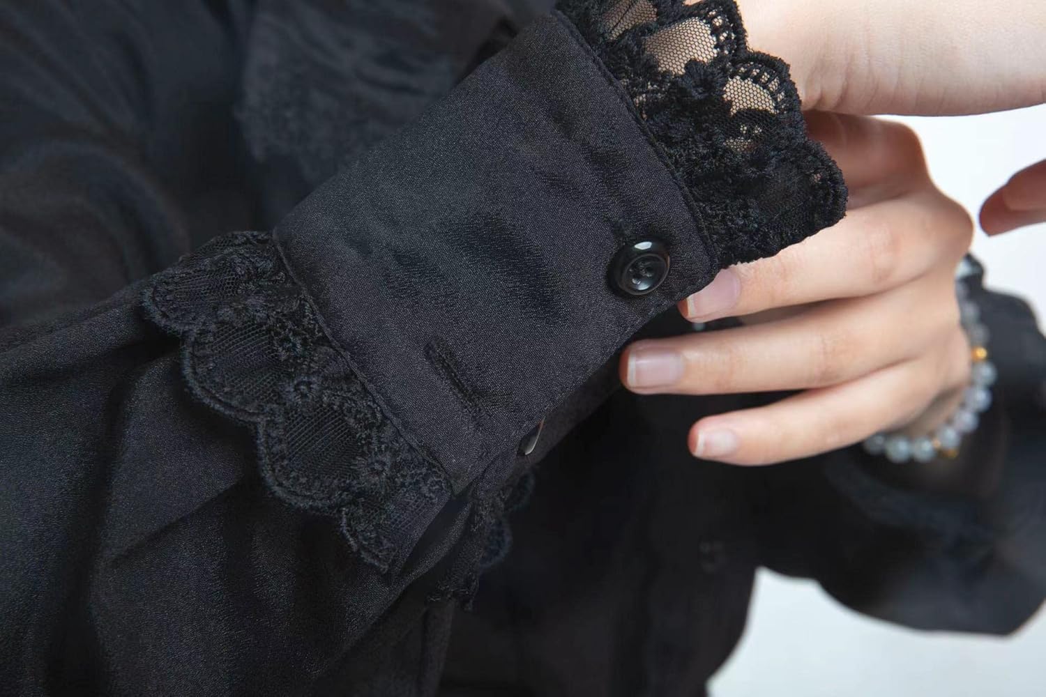 Victorian Blouse Women’s Gothic Lolita Renaissance Shirt Vintage Long Sleeve Lotus Ruffle - Image 4