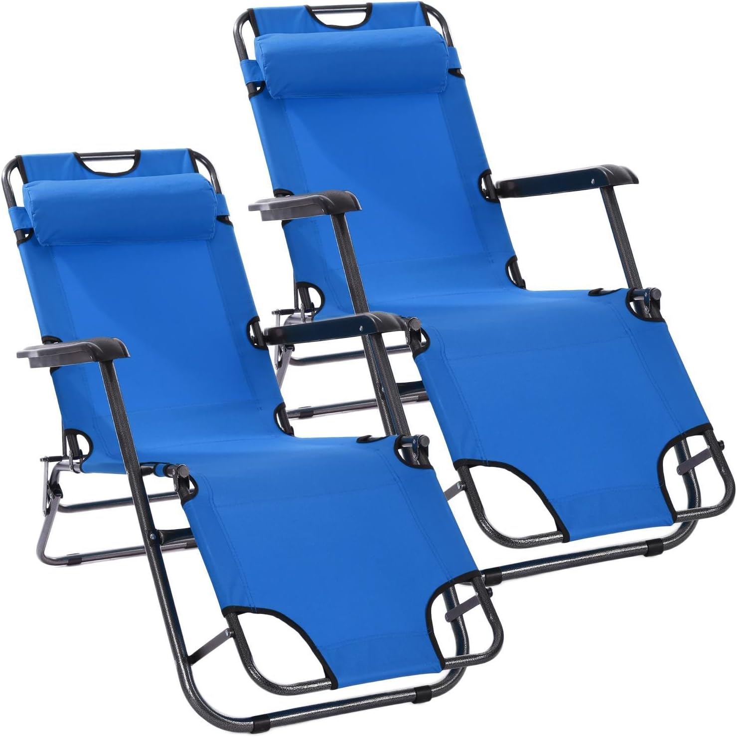 2pcs Zero Gravity Lounge Chair with Adjustable Headrest