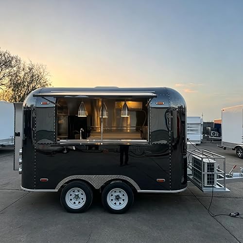 Food Trailer for Sale Fully Equipped Mobile Food Trucks with Stainless Steel Bodies, Commercial Concession Trailer for Ice Cream, Coffee, Pizza Business