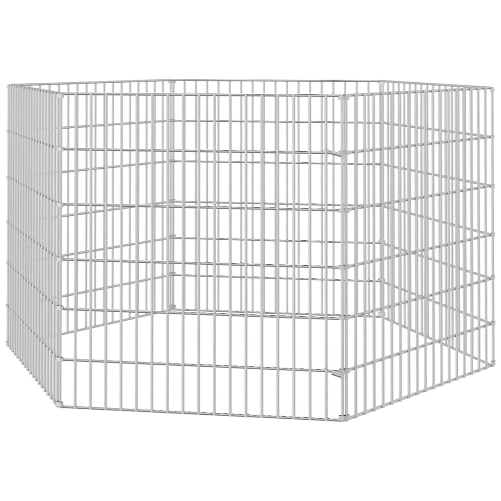 ZEYUAN Jaula para Conejos 6 Paneles, Jaula Cobaya, Corralito para Perros, Vallas para Perros, Valla para Mascotas, Recinto para Conejos, Hierro galvanizado 54x60 cm