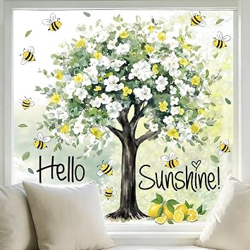 6 Sheet Extra Large Lemon Tree Window Cling Double Sided Static Decal Decor