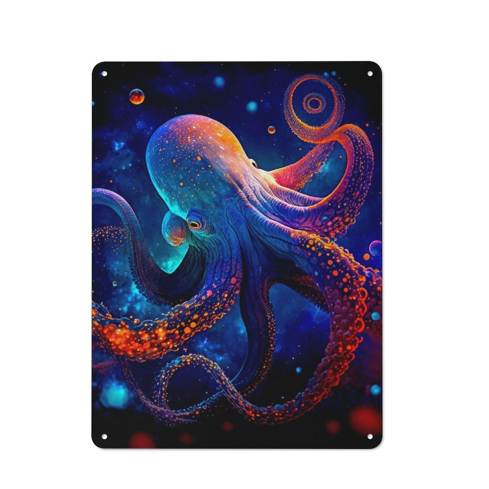Junmoney Octopus Metal Sign 40X30cm With For Home Bar Wall, Retro Decor, For Garage, Workshop And Man Cave Decoration