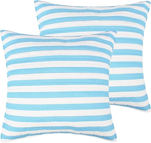 Miniatura 1 de Levtex Home - Juego de edredón Sol Stripe - Edredón matrimonialQueen y dos fundas estándar - Raya de parche - Amarillo, naranja, azul, rojo, blanco