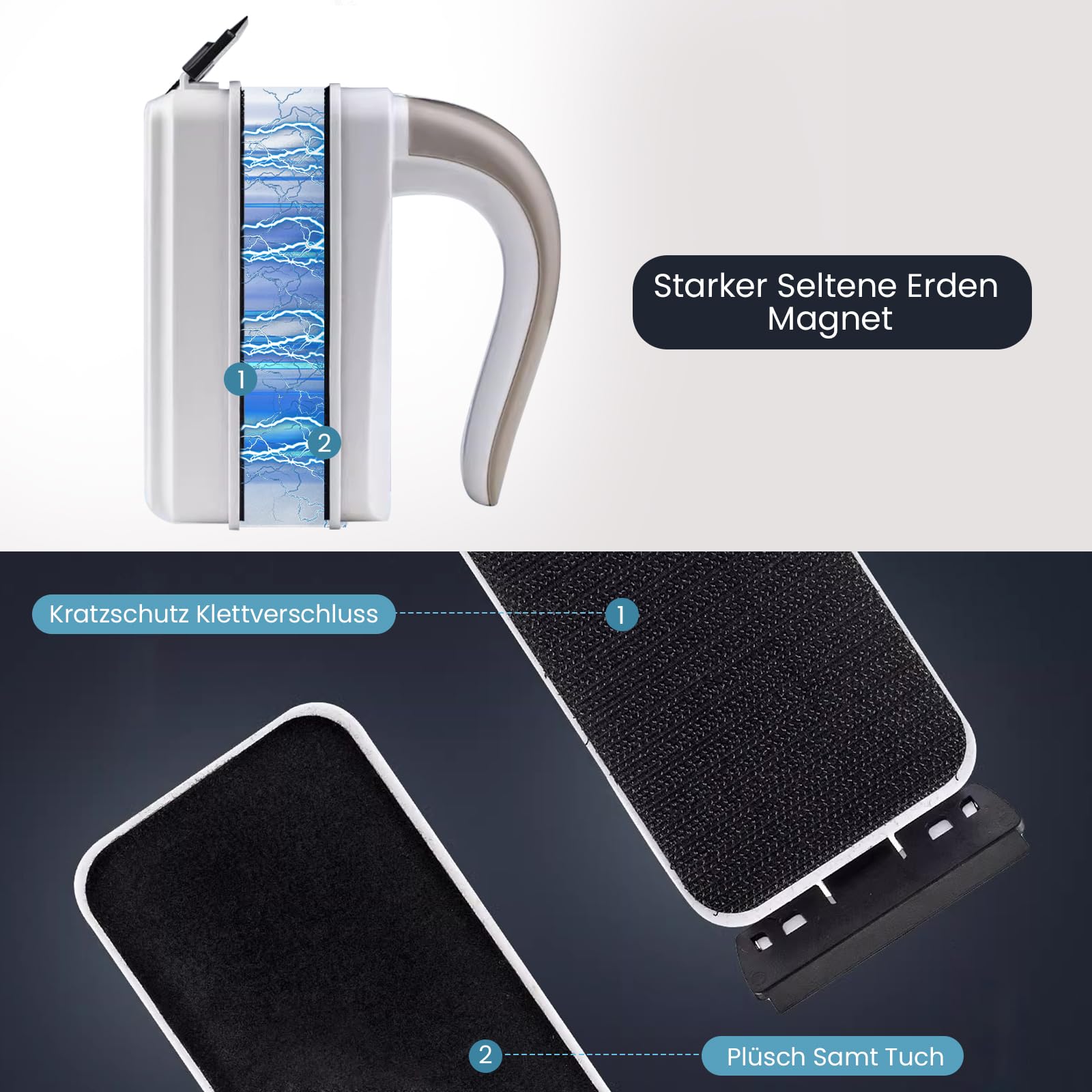 2-in-1 Aquarium Magnet Scheibenreiniger mit Abnehmbarem Schaber – Schwimmender Algenvernichter für Süß- & Meerwasser (bis 5mm Glasdicke) | Magnetischer Fensterputzer für Aquarium & Doppelverglasung