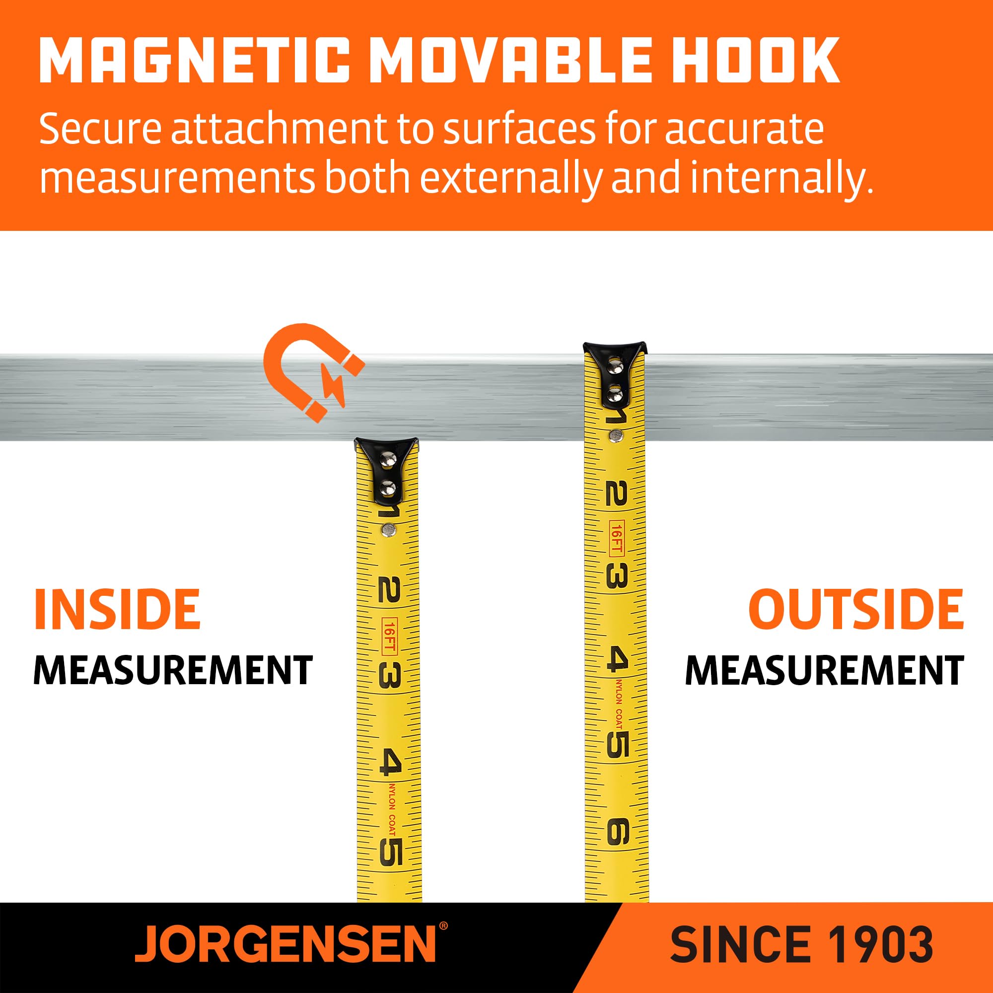 JORGENSEN 2-in-1 Laser Tape Measure, 135Ft Measuring Laser &16Ft Tape — Amazon image 6
