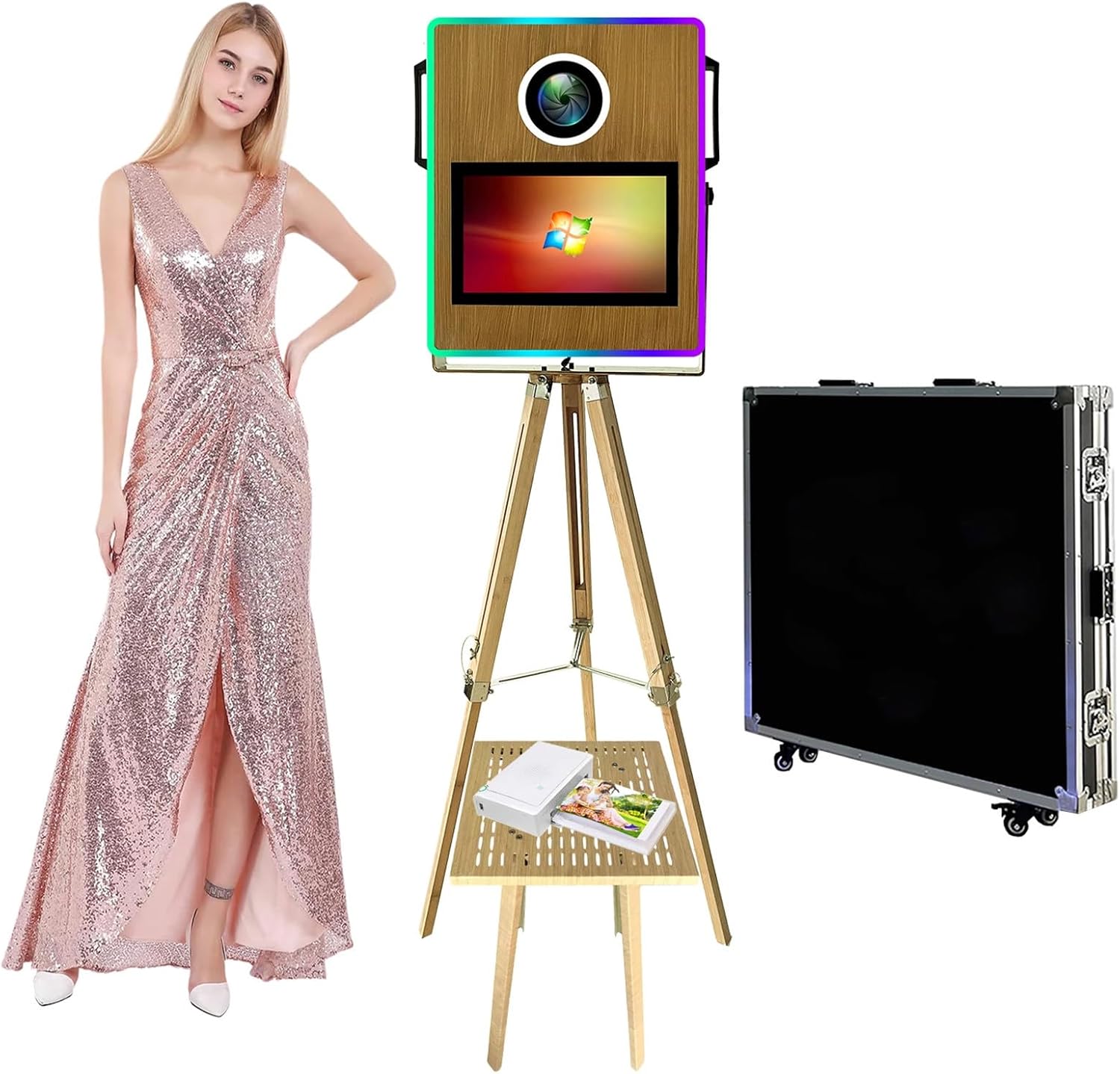 UPIKIT Portable DSLR Photo Booth Machine - 15.6'' Touch Screen + Mini ...