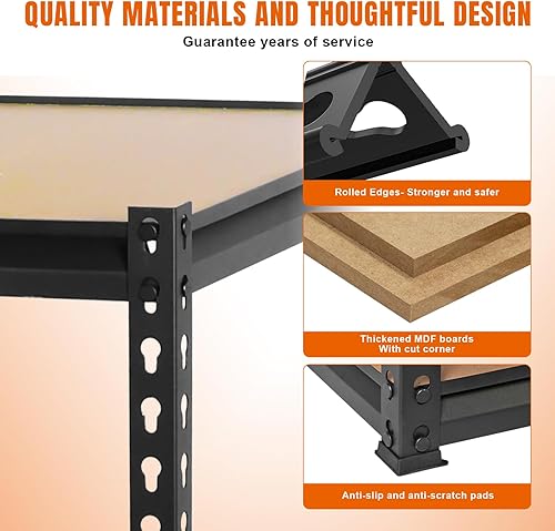 Miniatura 6 de BIG RED Estantería de almacenamiento, 5 niveles ajustables, estantes de garaje de metal resistenteestante de utilidad para cocina, despensa, sótano,