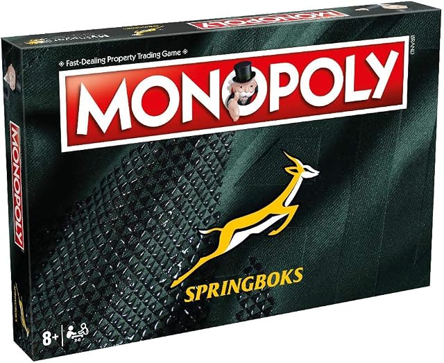Winning Moves Springbok Monopoly Board Game, Play with South Africa's National Rugby Union team, Advance to Jesse Kriel, Rg Snyman or Siya Kolisi, gifts and toys for boys and girls aged 8 plus