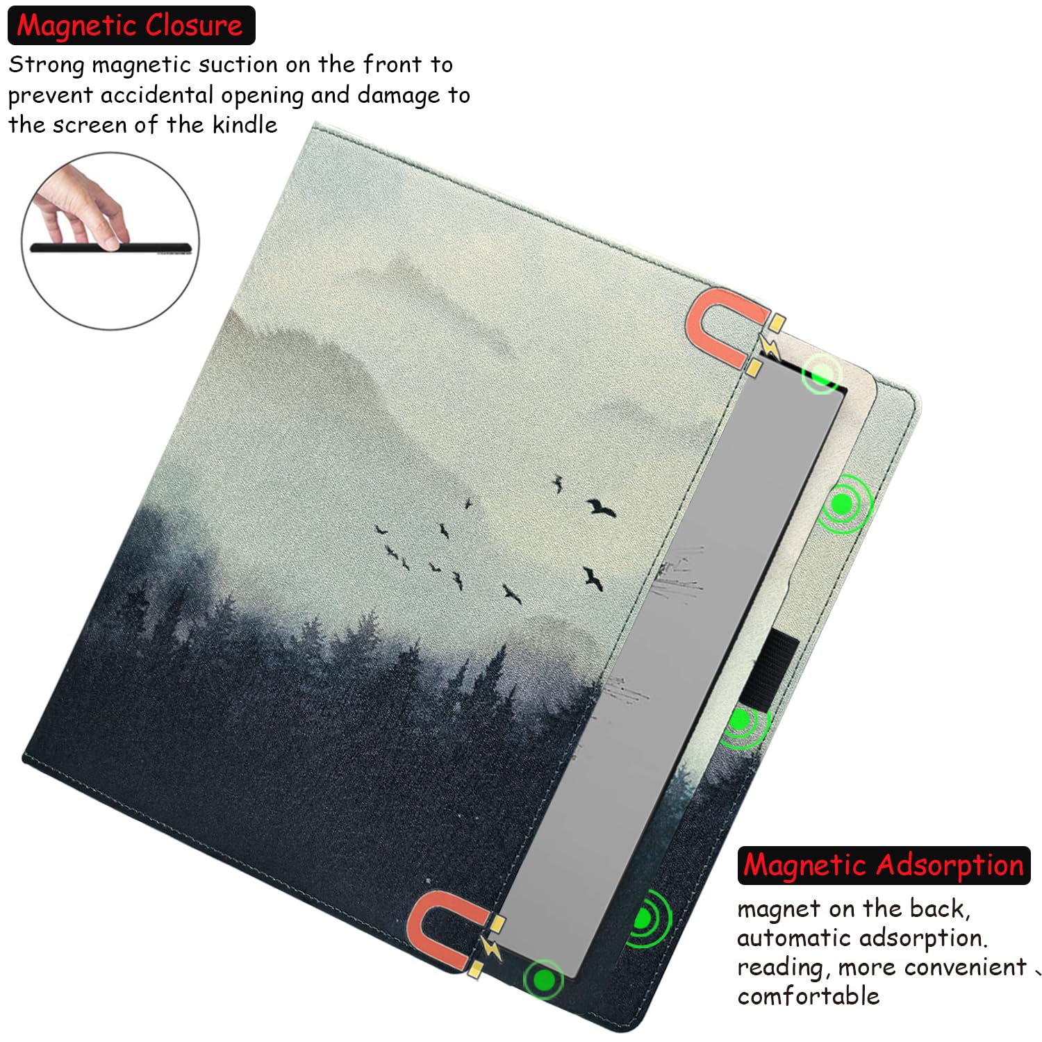 Schutzhülle mit doppeltem Ständer für Onyx Boox Tablet Note Air 5 C/Note Air 4 C/Air 3 C (2025/2024 veröffentlicht), Premium-PU-Leder-Hülle mit automatischer Sleep/Wake-/Doppel-Handschlaufe