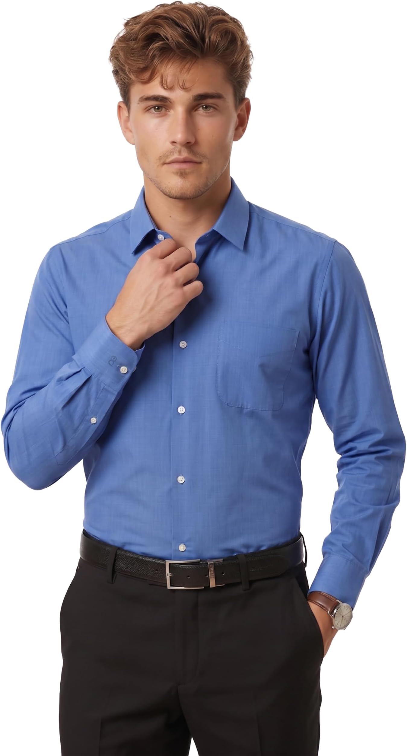 Men's Everday Regular Fit Solid Shirt | Cotton Rich | 5-Pin Pocketing