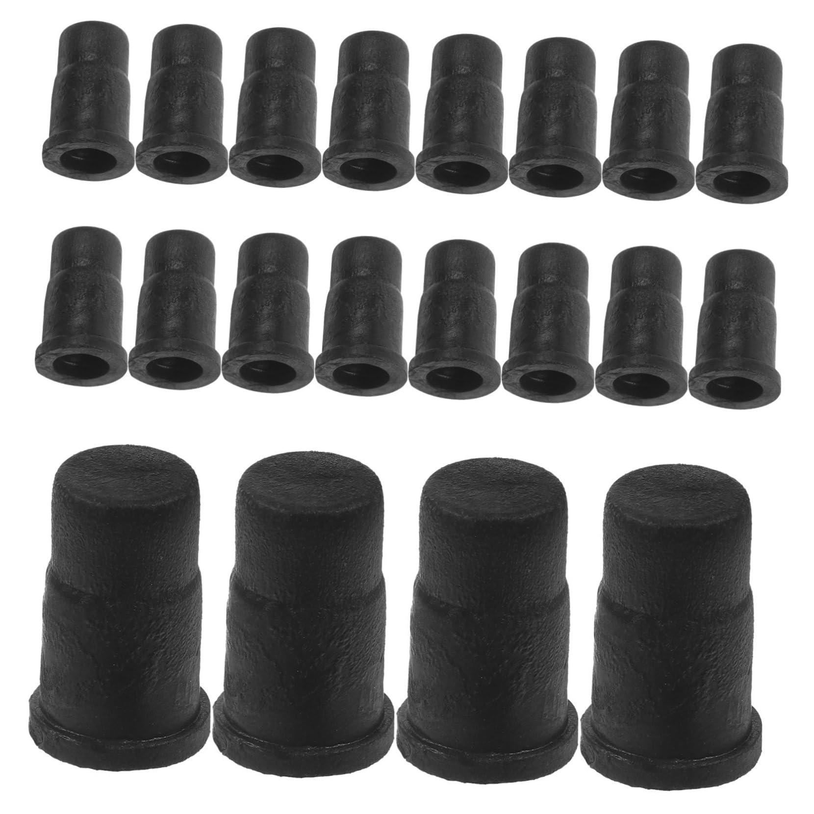 HOODANCOS 20pcs Caster Rod Rubber Cap Swivel Caster Sleeve Furniture Wheel Stem Inserts Sleeves Caster Socket Sleeve Ball Caster Wheels Round Inserts Caps to Rotate Abs Heavy Bedstead