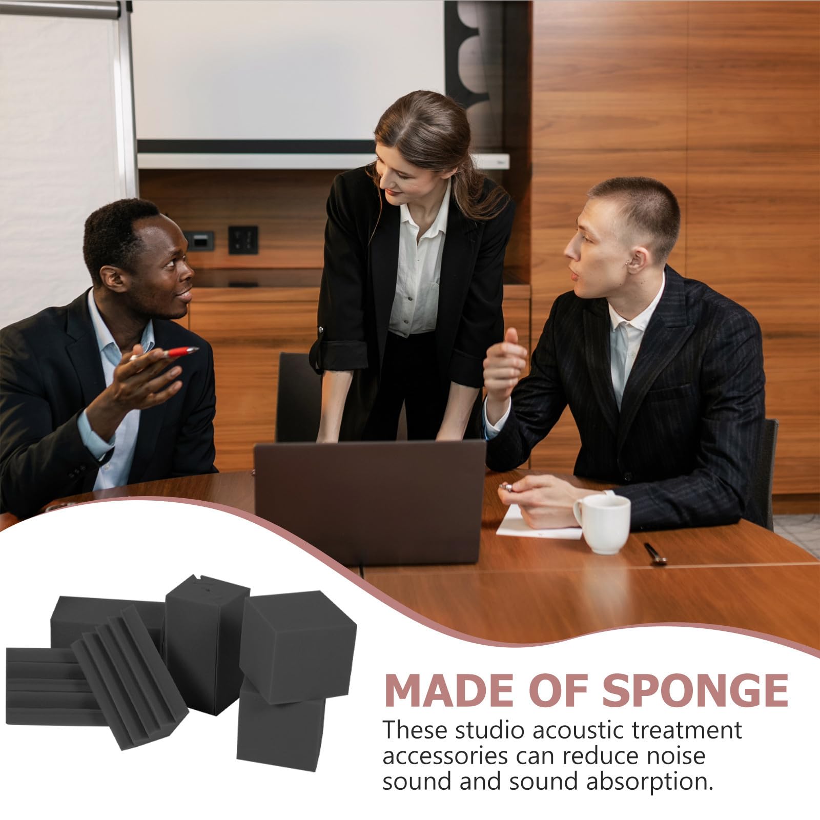 BESTonZON 16 Pezzi Trappole Ignifuga per Fonoassorbente Bassi in Spugna Nera e a Angolari Design Piramide e Cubo per Cinema Professionali e Sale Concerti