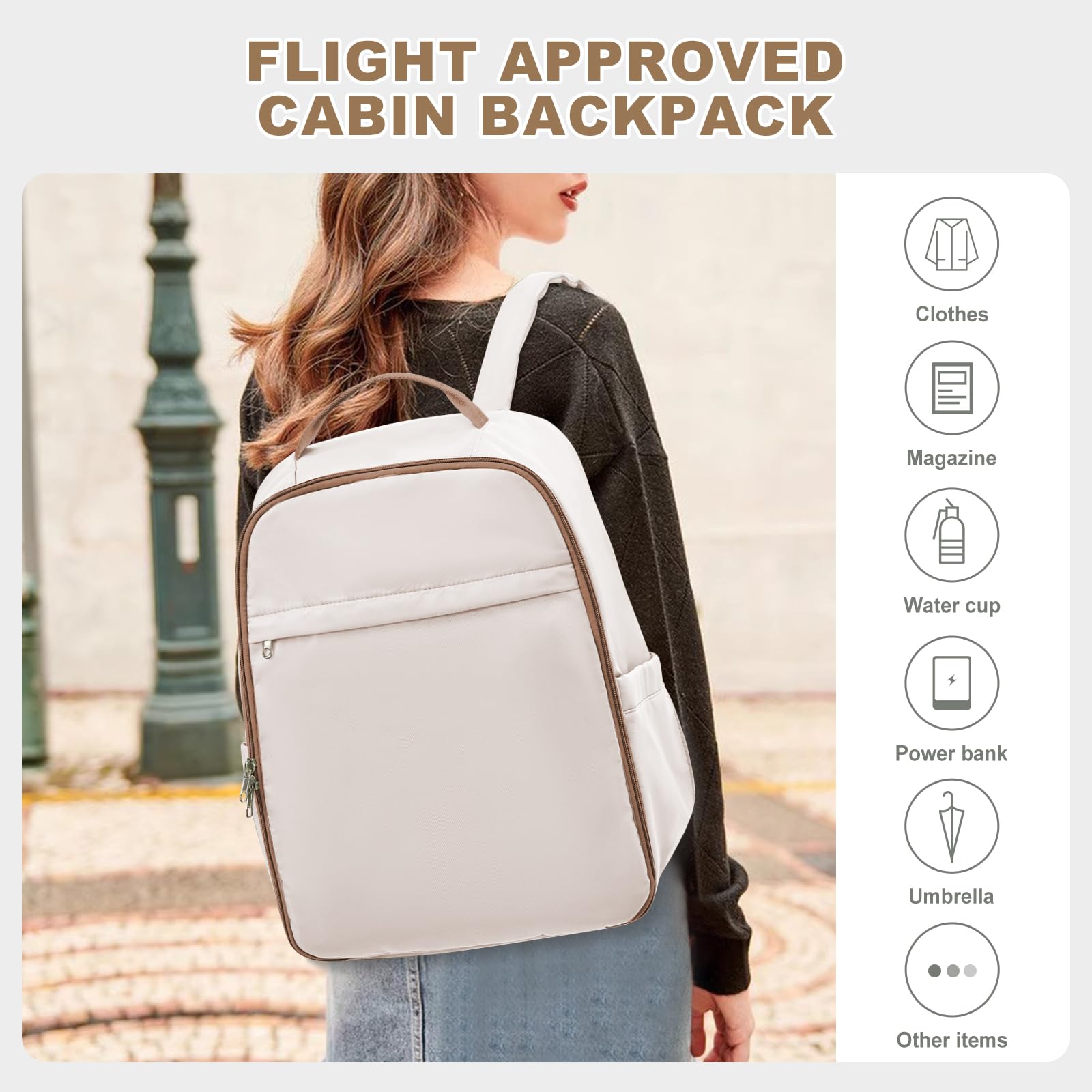 SZLX Zaino Ryanair 40x20x25 e 45x36x20 - Bagaglio a Mano Donna e Uomo, Borsa da Cabina Impermeabile per Laptop 14 Pollici, Zaino da Viaggio