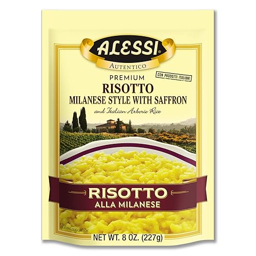 Miniatura 1 de Alessi Autentico Risotto sazonado premium arroz arborio italiano fácil de preparar 8 onzas milanés paquete de 6