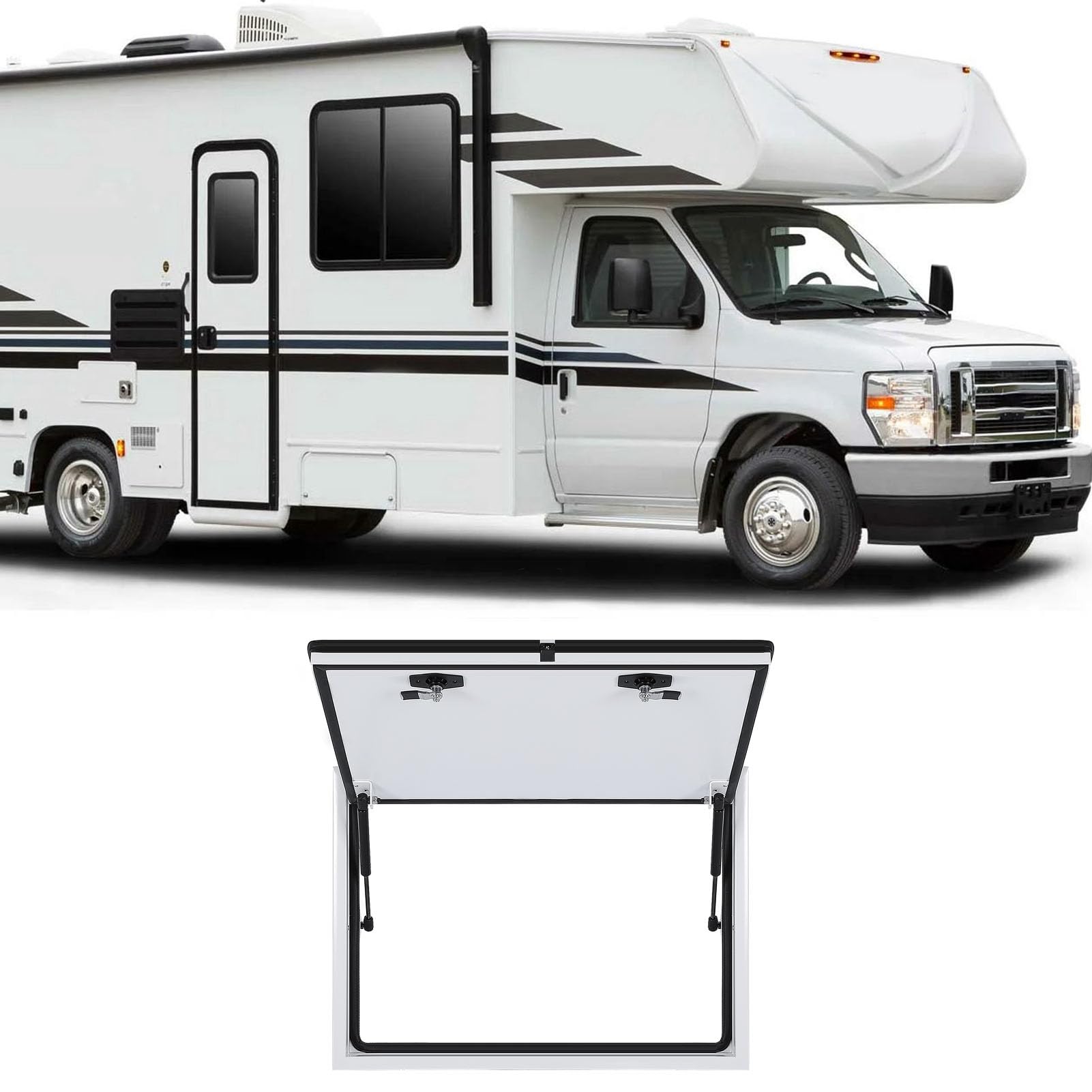 Eujgoov Aluminio Sellado de Puertas de Equipaje Autocaravana para Puerta Acceso con Barras Soporte Doble Soporte para Autocaravanas Campers Almacén Alto Rendimiento
