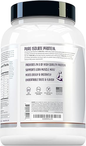 Vista 6 de Total ISO Whey Isolate Protein Powder: Batido de proteína de suero de leche de mejor sabor con 100% aislado de proteína de suero de leche, mezcla