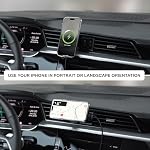 Satechi Qi2 Wireless Car Charger, Travel Friendly Car Phone Mount Charger for Air Vents, 15W Fast Chargers, for iPhone 17 to 12 Series