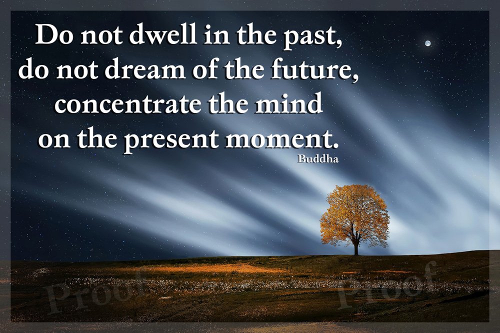 Inspirational Fridge Magnet Birthday or Christmas Gift - Present Moment Buddha Quote