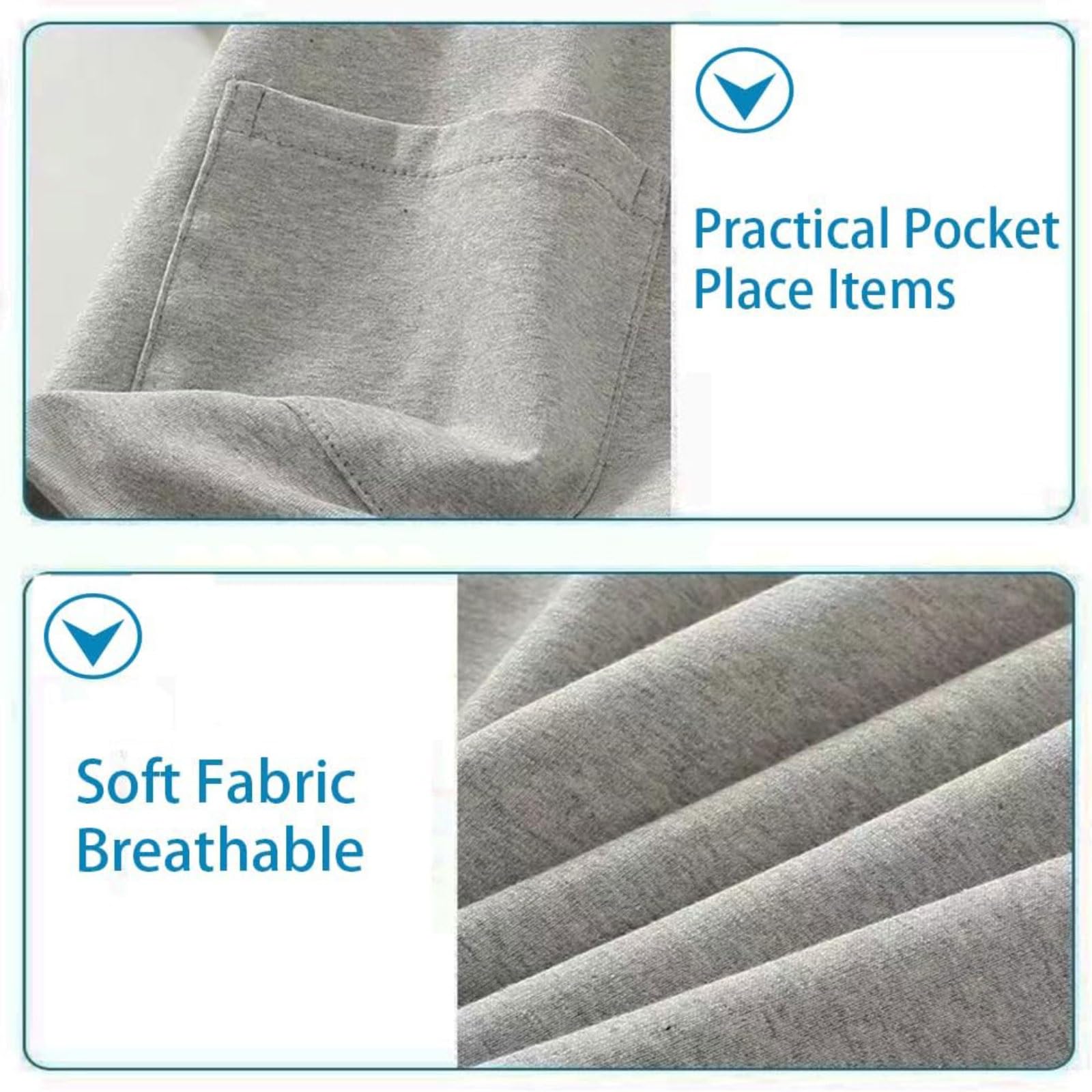 Camici Unisex in Cotone for pazienti, Completamente Aperti su Entrambi i Lati for pazienti Costretti a Letto, Camicie da Notte estive Corte for Ospedale