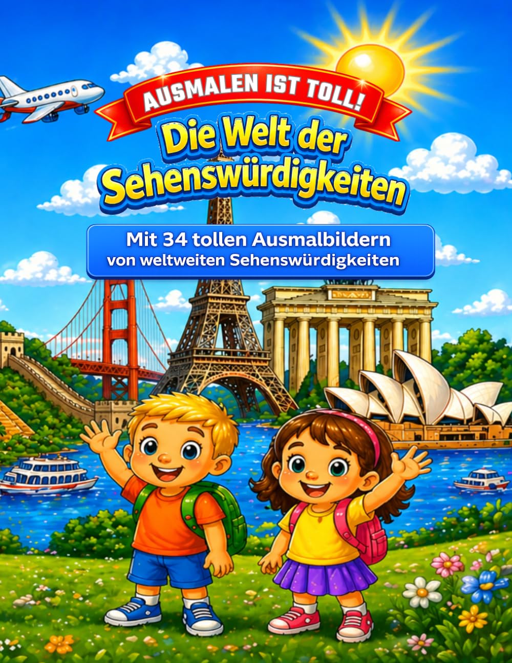 Die Welt der Sehenswürdigkeiten: Mit 34 tollen Ausmalbildern von weltweiten Sehenswürdigkeiten (Ausmalen ist toll!)