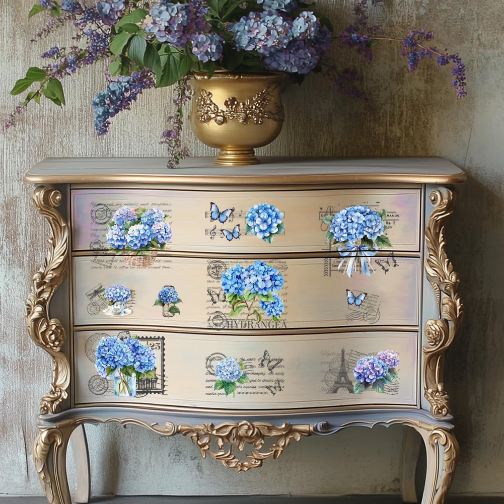 3 pièces/ensemble fleurs bleues transferts à iction pour