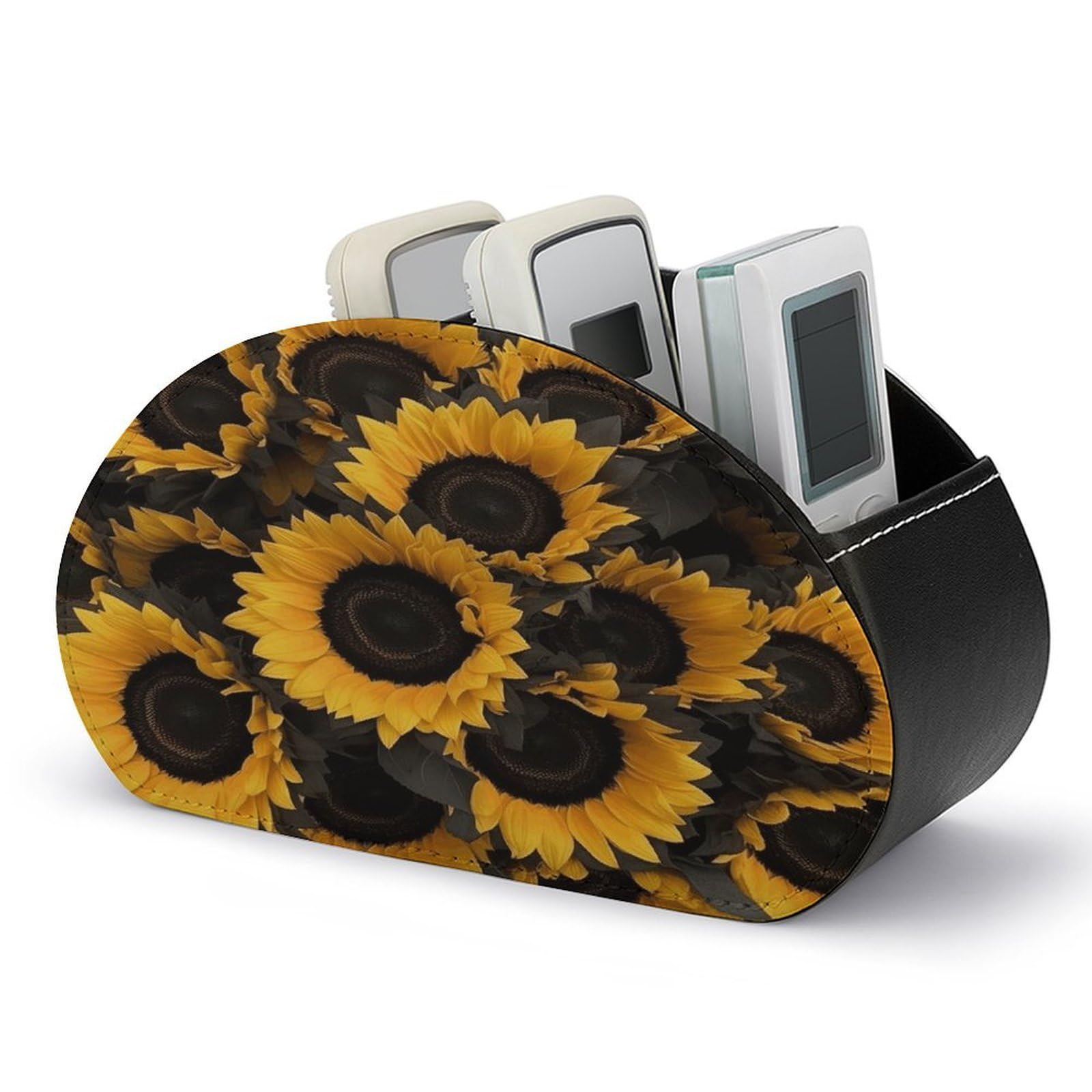 Btcowzrv Style A Bouquet Of Black Sunflowers Remote Control Holder With 5 Compartments