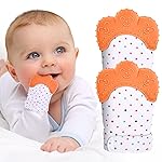 2Pack Silicone Teething Mitt, Soothing Infant Teething Mitten Pain Relief, Prevent Scratches Glove, Safe Silicone Teething Toys for 0-12 Months