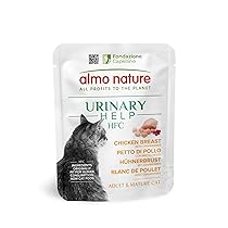 Almo Nature HFC Urinary Help – Cibo Umido per Gatti – Supporto Vie Urinarie – Petto di Pollo e Mirtilli Rossi – Human Grade, Monoproteico, Gluten Free – 24x50g