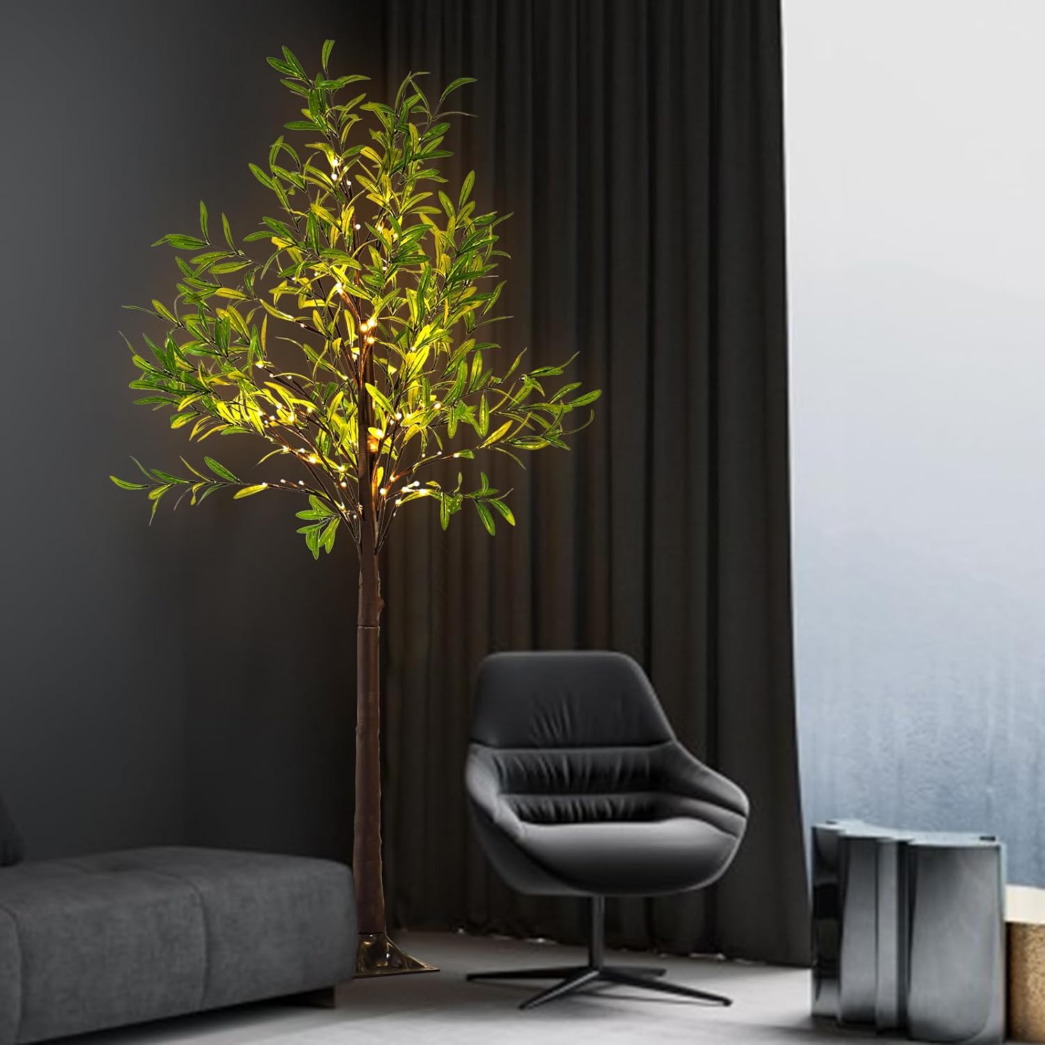 6FT Olive Tree with Lights Artificial Lighted Olive Tree