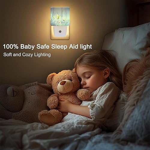 Miniatura 4 de Mystic Fairy Butterflies - Luz nocturna con sensor automático de atardecer a amanecer, luces nocturnas cálidas para niños y niñas, dormitorio, baño,