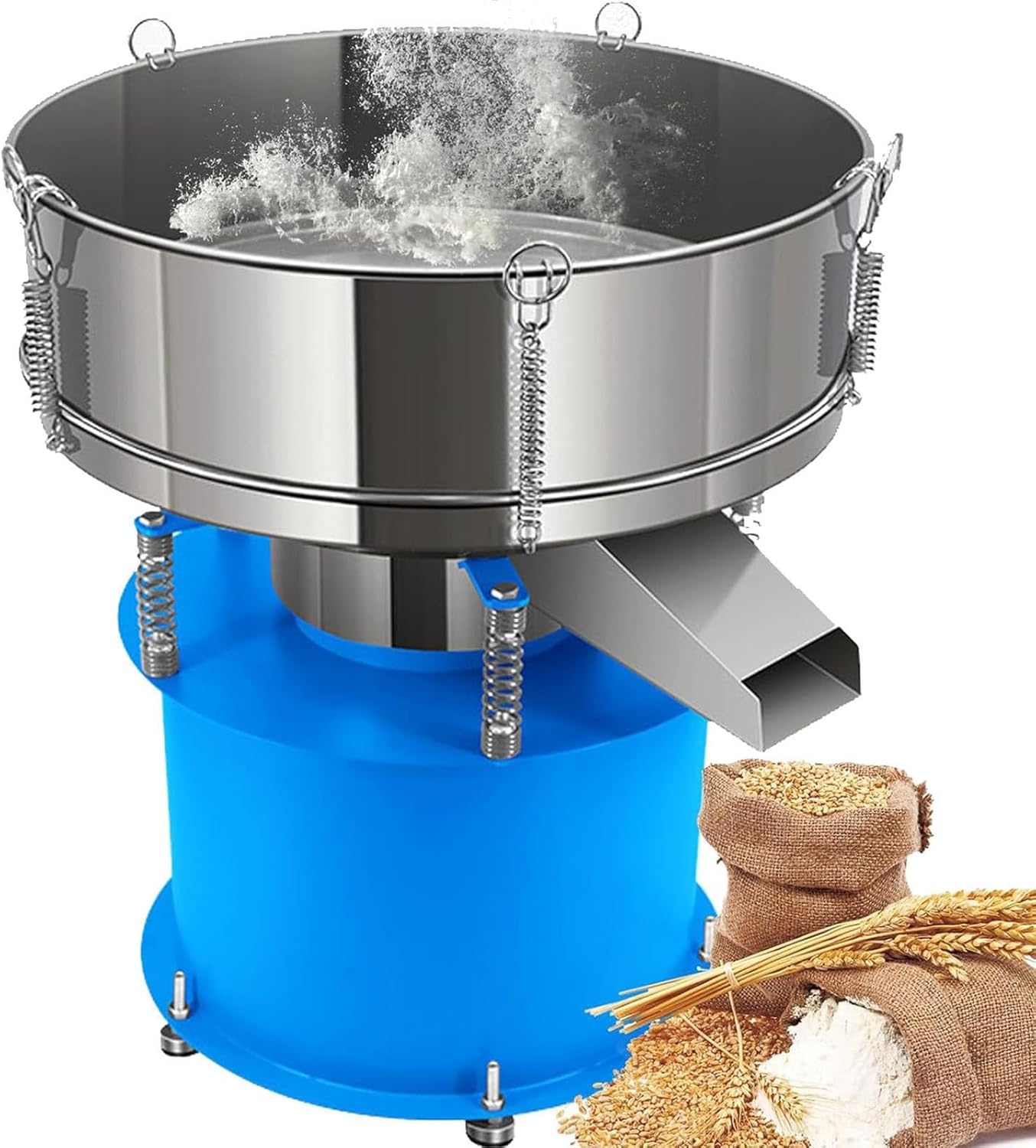 Automatic Powder Sifter,Electric Flour Powder Sifter, Sieve Shaker Vibrating Machine with 60 Mesh Sieve Screen, Flour Sifter for Flour Powders for Metal Chemical Industries