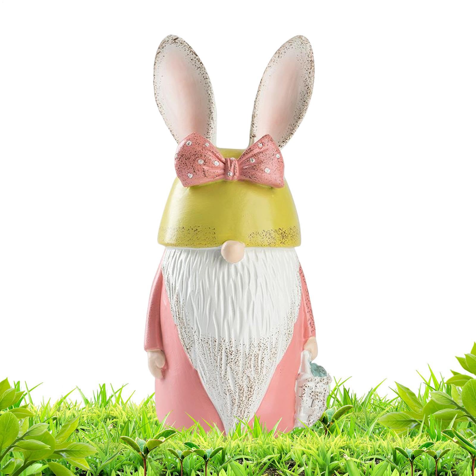 Figurine de Père Noël lapin en résine haute qualité pour cour