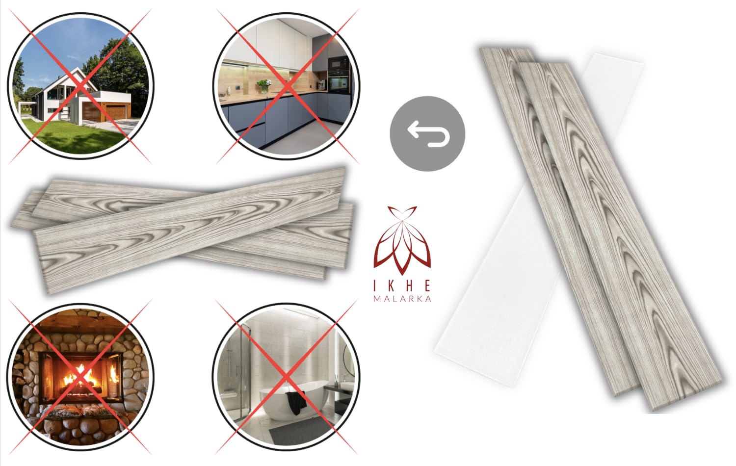 Panneaux de plafond 2 m² Aspect bois Polystyrène 100 x 16,7 cm Lot de 12 PP-111 Couleur cendrée