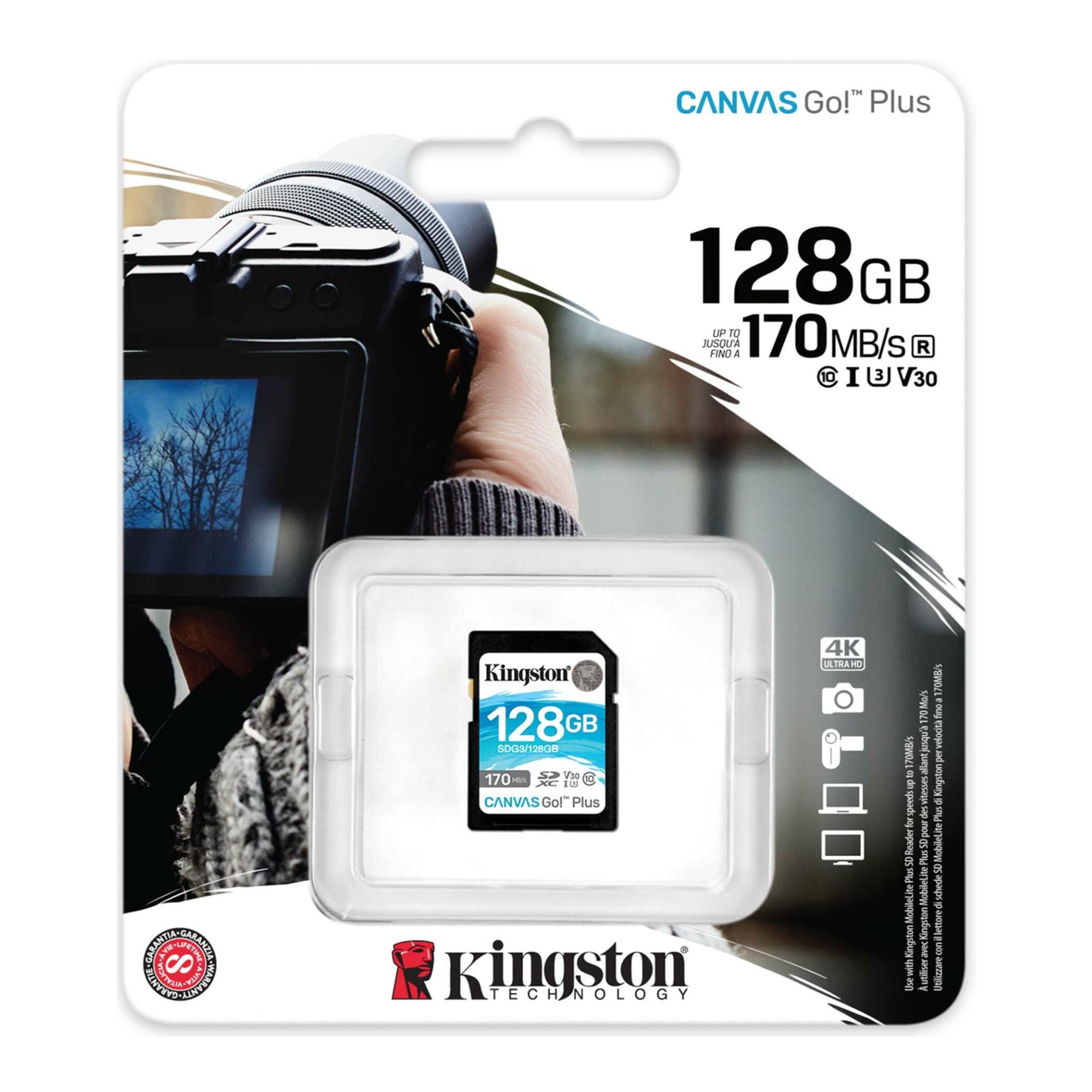 Kingston 128GB MicroSDXC Canvas Go Plus 170MB/s Read UHS-I Class