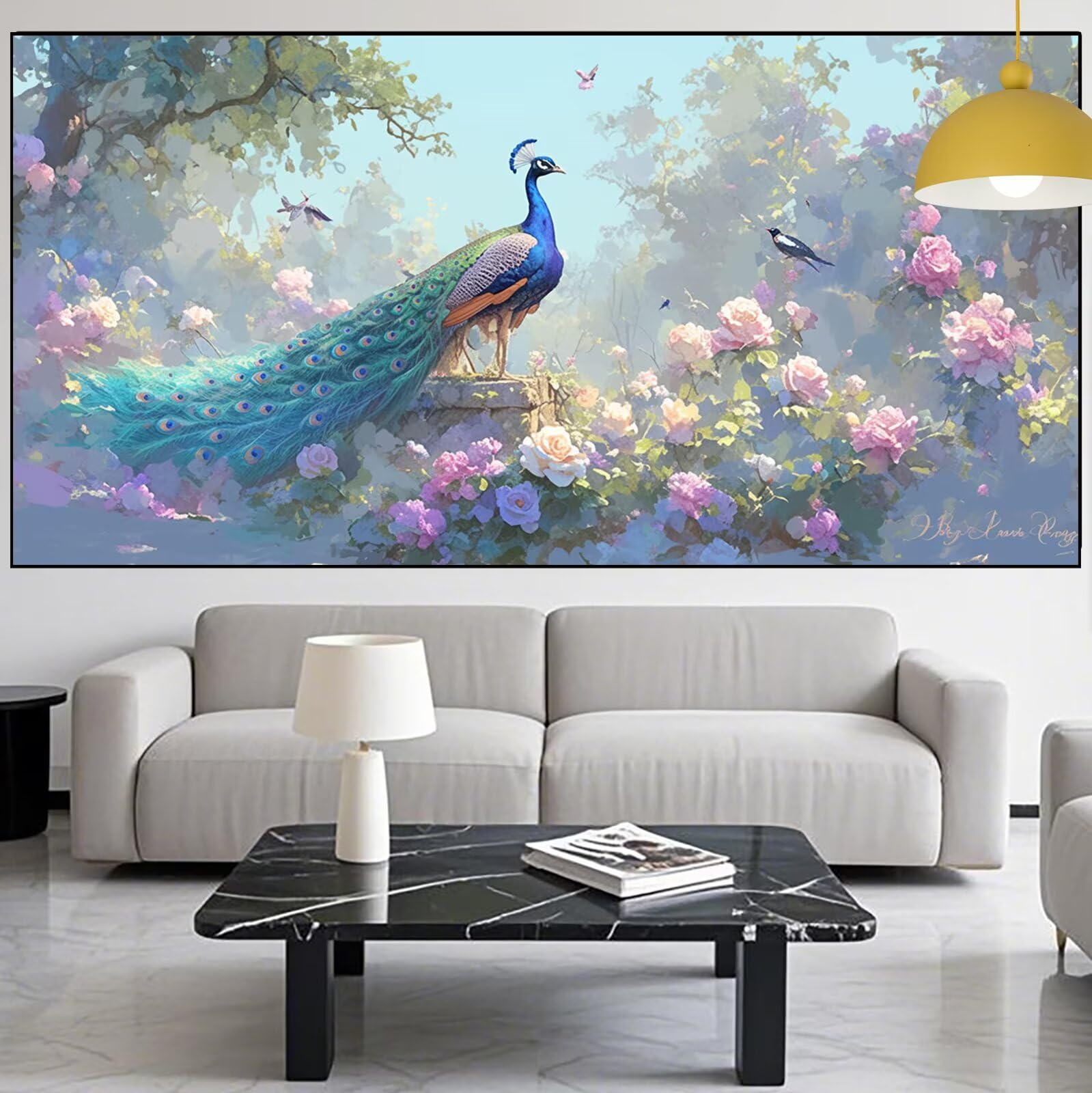 Peacock Diamond Art Flower Diamond Painting Arts and Crafts dla dorosłych, zestaw do malowania diamentami 5D, dorosłych, Crysta, haft krzyżykowy, rękodzieło, obrazy, zestaw do haftowania dla