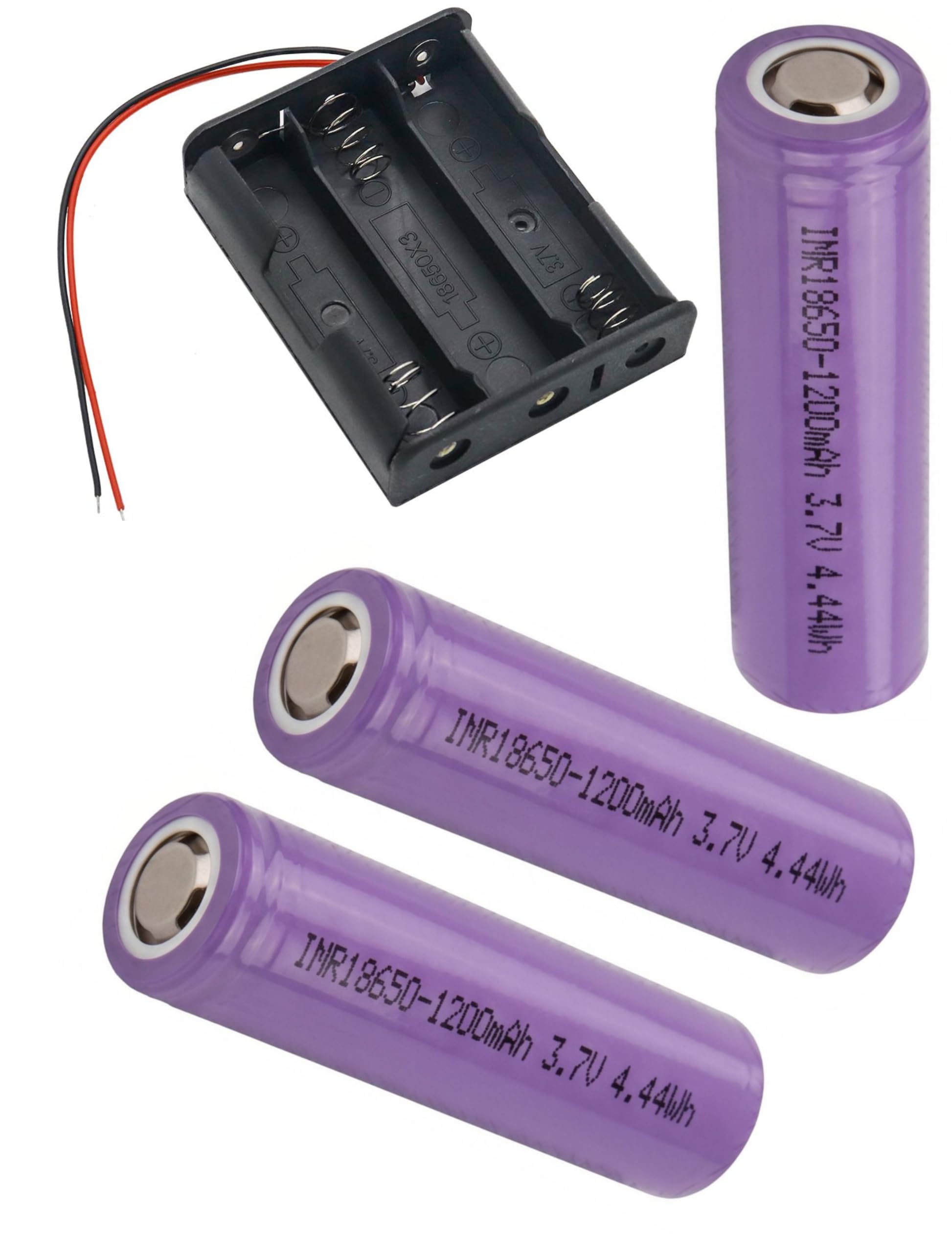 18650 Battery Holder 3-Slot Box with Wire Leads 3.7V | Pack of 4 Batteries, 2000mAh Capacity, Rechargeable Cells, Lithium Battery, Wire Lead Included-picture-24