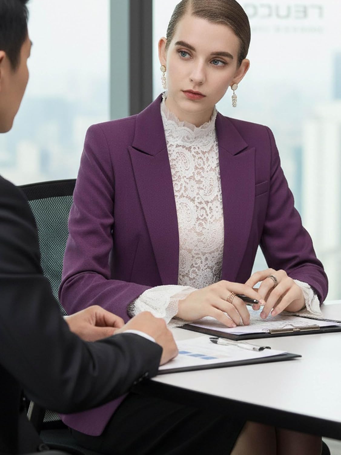 METWAY Lace Top for Women Long Sleeve Lace Shirt Sheer Turtleneck Ruffle Floral Mesh Undershirt Going Out Sexy Blouse - Image 8