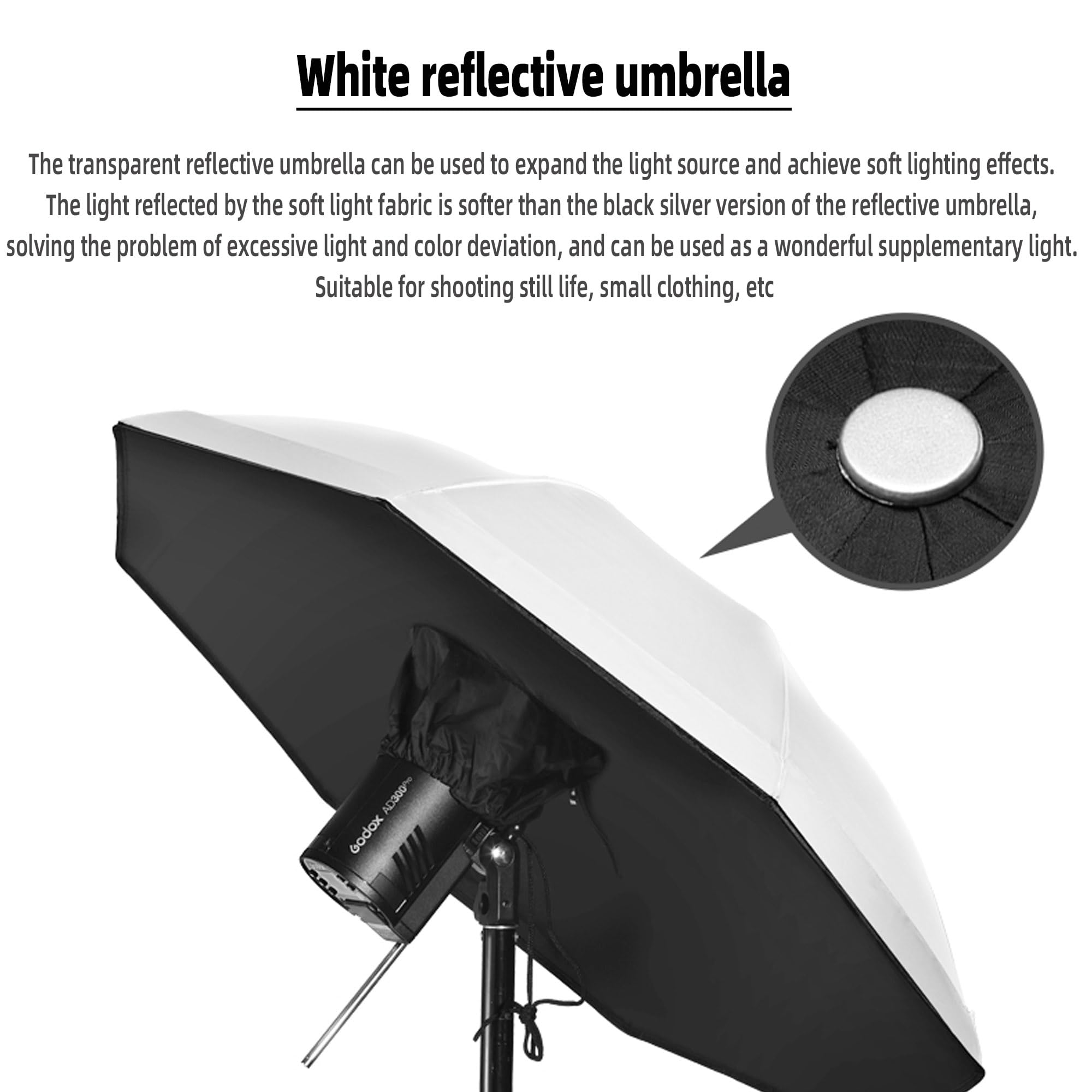 Amazon | Godox UBL-085S 85cm ホワイト ブラック 反射照明 ライト 傘