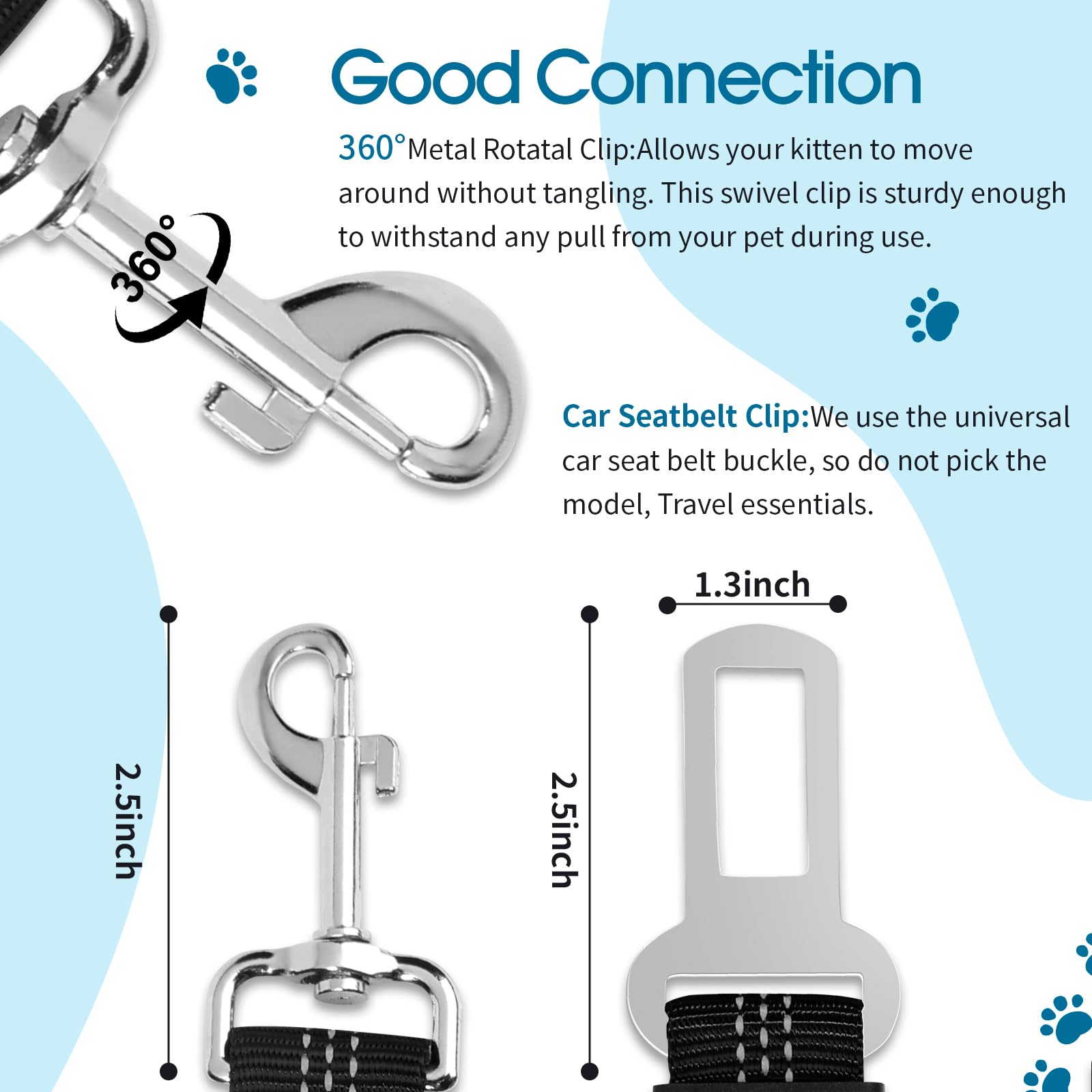 Cinturón de seguridad ajustable para perro, para coche, cinturón de seguridad de nailon para mascotas, para viajes