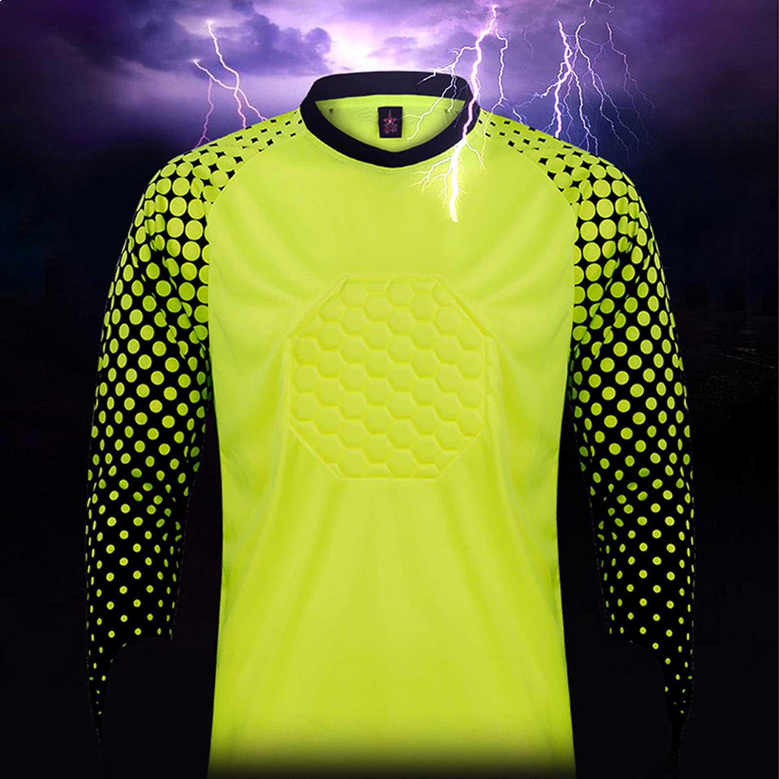 Traje de Camiseta de Portero para Hombre,Jersey de Portero Ajustada y comprimida, combinada con Pantalones Cortos de Secado rápido, Adecuado para Fitness, Ciclismo