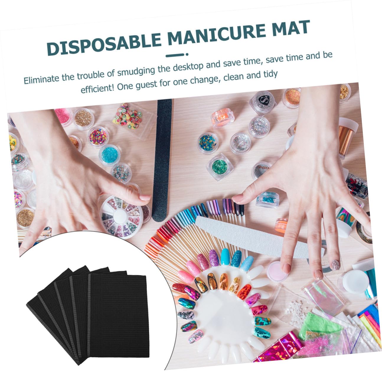 Tovagliette Manicure Monouso 125 Pezzi in Carta Nero | Assorbenti, Morbide e Inodori, per Salone Estetica e Casa, Accessori Nail Art