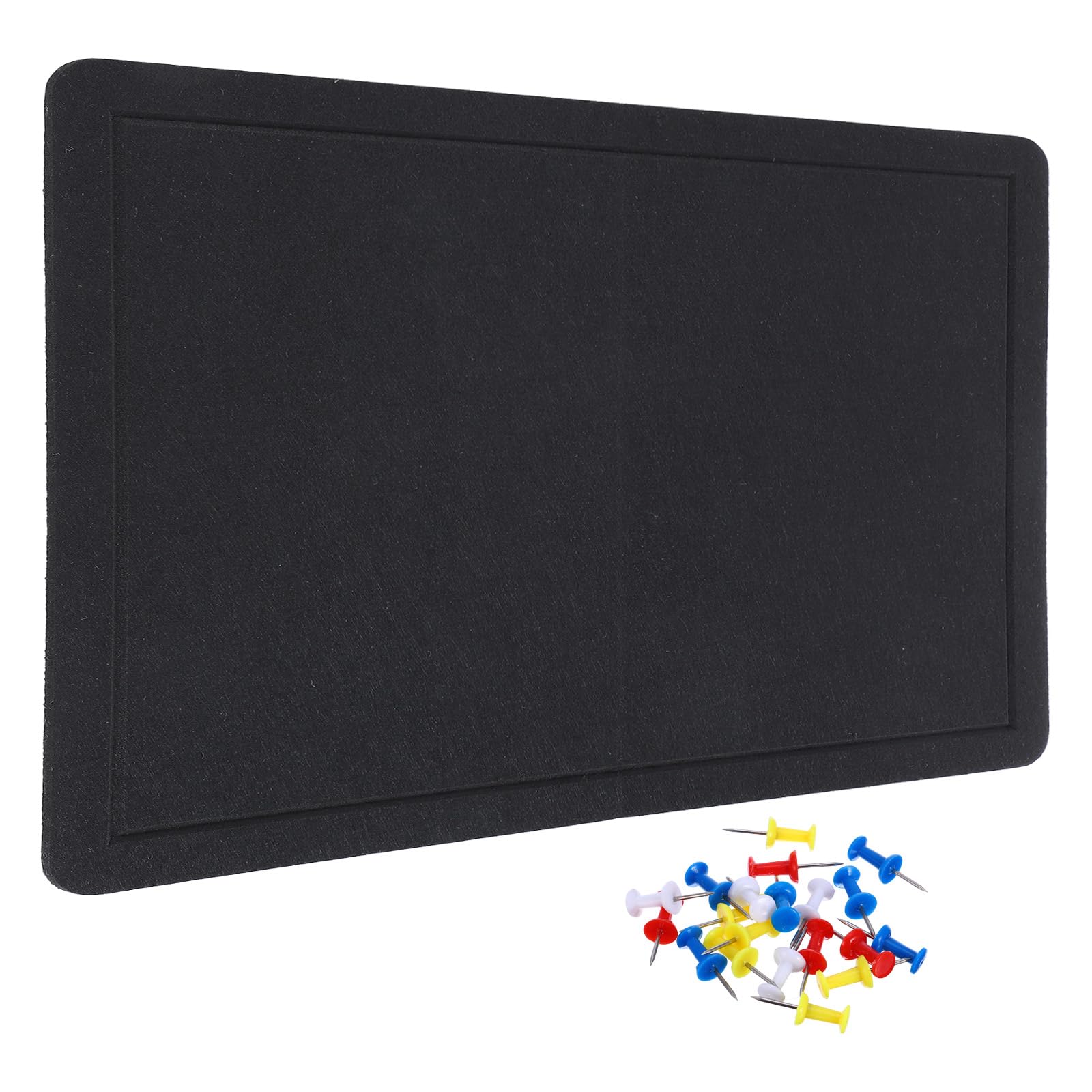 YOKIVE Filz Pinnwand 31.5 x 24 Zoll Faltbare Dekorative Steckbrett Selbstklebende Filz Kork Pinnwand Mit 20 Reißzwecken Ideal Für Wand Fotoanzeige Notizen Anbringen Planung Schwarz