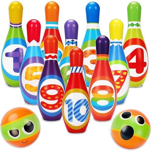 Kids Bowling Set 2-5 Toddler Indoor Bowling Game Outdoor Toy