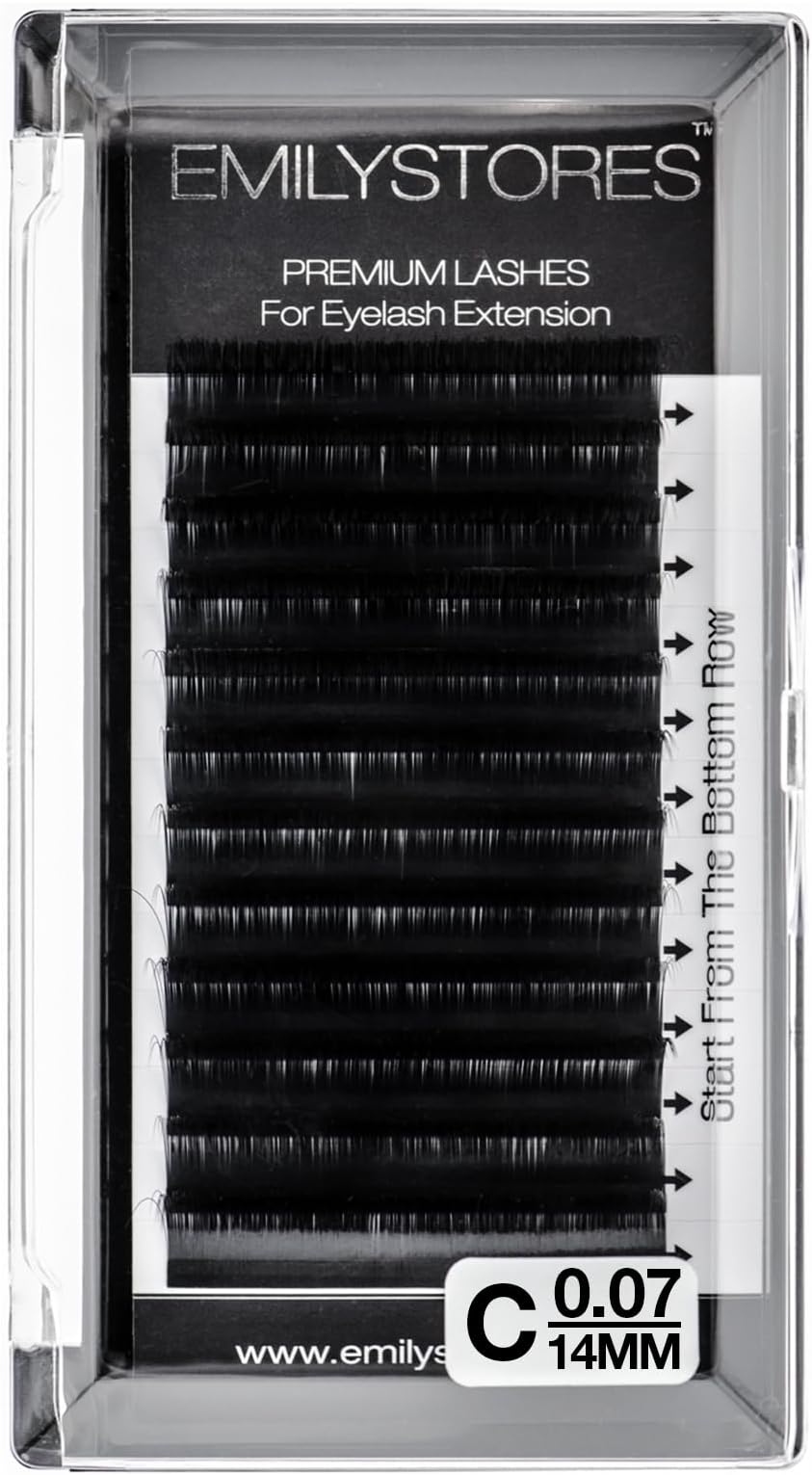 - Eyelash Extensions 0.07mm Thickness C Curl Length 14mm Easy Fan Eye Lashes For Lash Extensions(0.07,C,14mm)