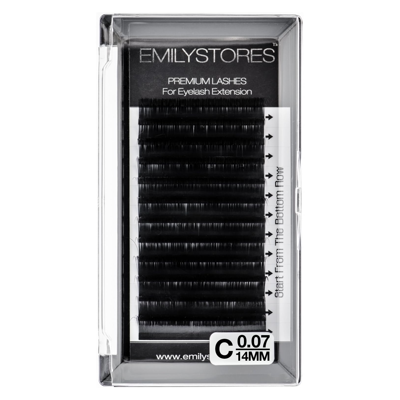 EMILYSTORES Eyelash Extensions 0 07mm Thickness C Curl Length 14mm Easy Fan Eye Lashes For Lash Extensions 0