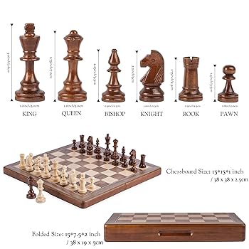 チェスセット 木製チェス カエデ材 クルミ材 チェスボード ヴィンテージ Amazon | 高級木製チェスセット：Caesar(カエサル)59.5cm×59.5cm