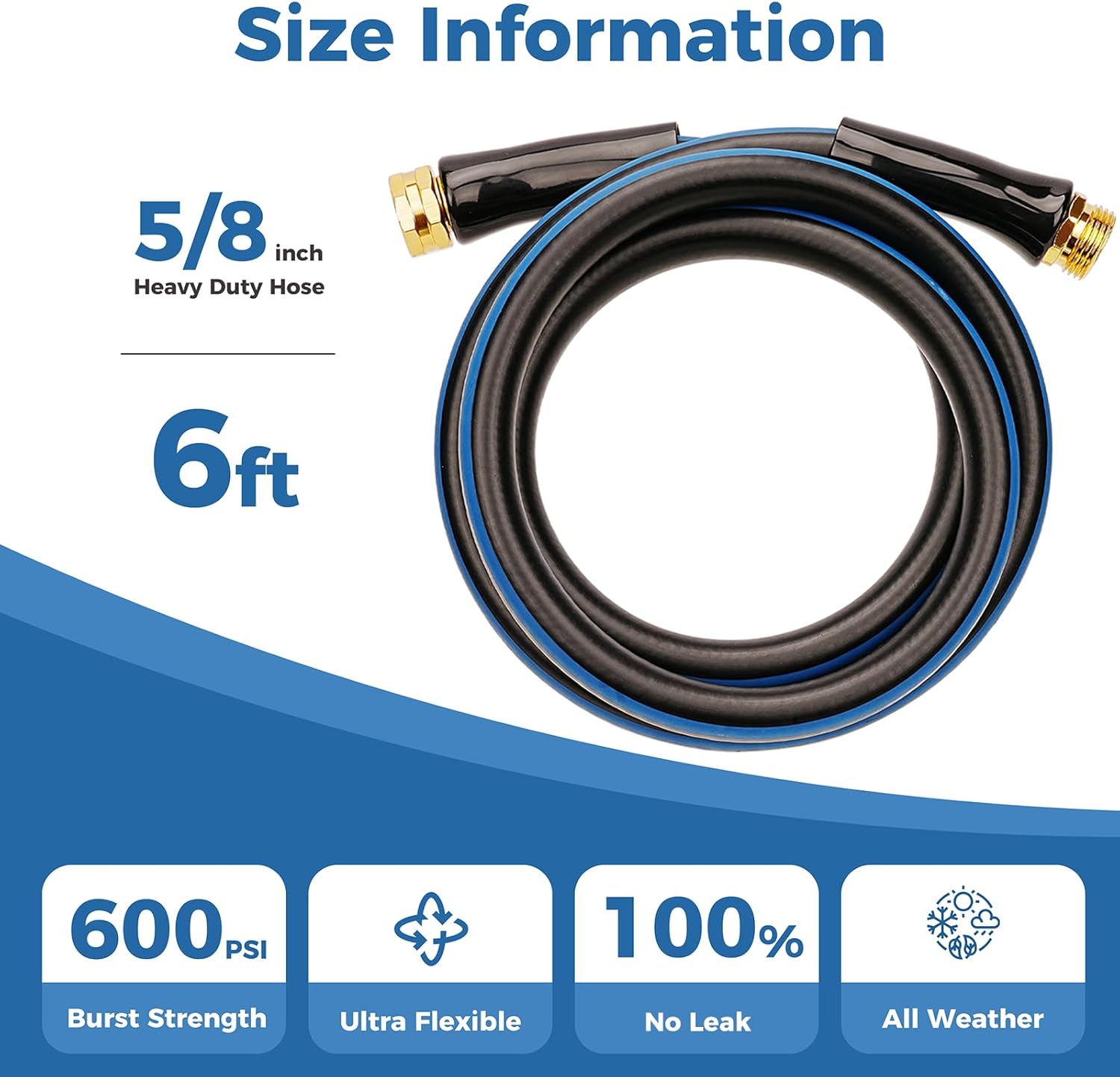 SheeChung 10FT RV Sewer Hose Kit, Sewer Hose for RV Camper and Short Garden Hose 6ft x 5/8", Water Hose for Hose Reel Faucet, Lightweight, Leak Free, Flexible