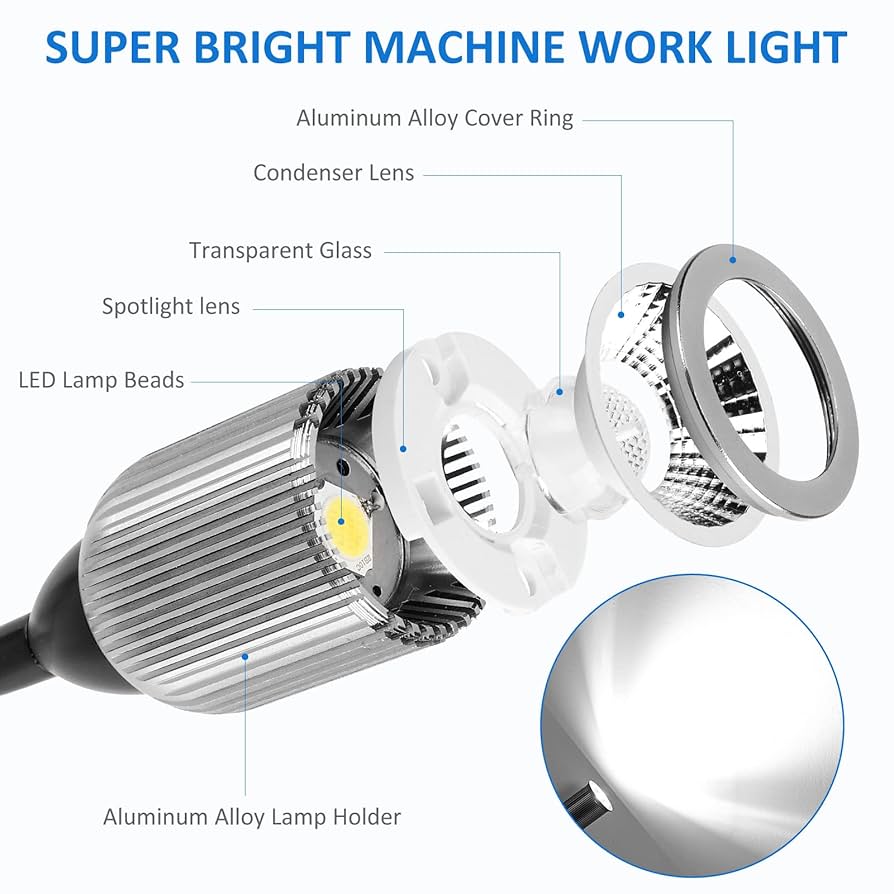 10W Magnetic Machine LED Work Light with Flexible Gooseneck